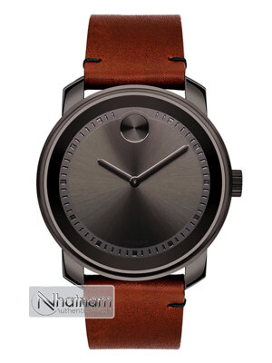 Đồng hồ Movado Bold Grey Dial Brown Leather Men's Watch 3600366, 42.5mm