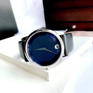 Đồng hồ Movado Movado Museum Blue Dial Black Leather 0606610