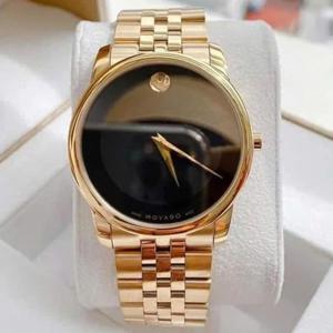 Đồng Hồ Movado Museum Classic Black Dial Yellow Gold PVD Men's Watch 0606997
