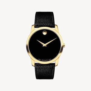 Đồng hồ Movado Museum Gold Plated case Watch 0607014, 40mm