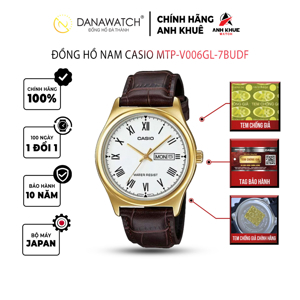 Đồng hồ nam dây da Casio Quartz MTP-V006GL (MTP-V006L) - màu 9B/ 7B/ 1B