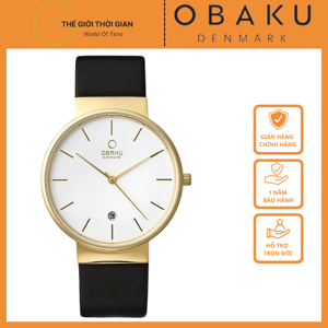 Đồng hồ nam dây da Obaku V153GDGWRB
