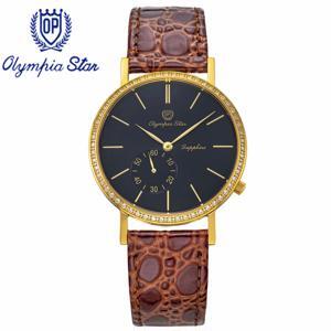 Đồng hồ nam dây da Olympia Star OPA58012-07DMK-GL