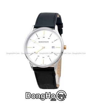 Đồng hồ nam dây da Romanson TL3218MWBK - màu WH/ BK