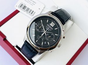 Đồng hồ nam dây da Seiko Quartz SSB139P2