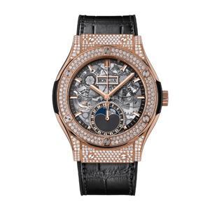 Đồng hồ nam Hublot Classic Fusion Aerofusion Moonphase King Gold Pave – 547.OX.0180.LR.1704