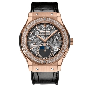 Đồng hồ nam Hublot Classic Fusion Aerofusion Moonphase King Gold Diamonds 547.OX.0180.LR.1104