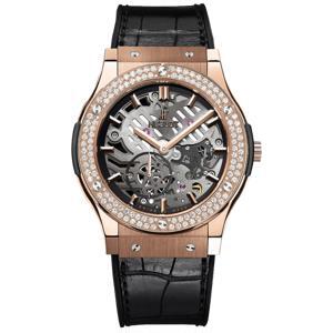 Đồng hồ nam Hublot Classic Fusion Classico Ultra-thin Skeleton King Gold Diamonds 515.ox.0180.lr.1104