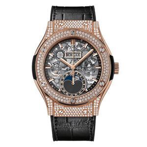 Đồng hồ nam Hublot Classic Fusion Aerofusion Moonphase King Gold Pave – 547.OX.0180.LR.1704