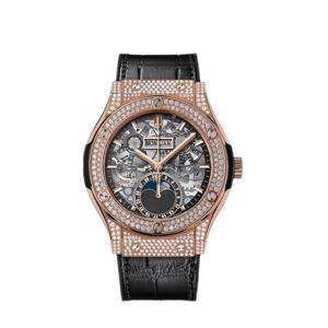 Đồng hồ nam Hublot Classic Fusion Aerofusion Moonphase King Gold Pave – 547.OX.0180.LR.1704