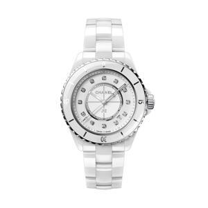 Đồng hồ nữ Chanel J12 Ceramic Viền đá đỏ cao cấp