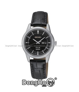 Đồng hồ nữ dây da Seiko Solar SUT161P2