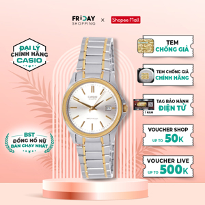 Đồng hồ nữ dây thép không gỉ bạc Casio LTP-1183G