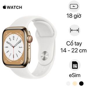 Đồng hồ thông minh Apple Watch Series 8 45mm 4G viền thép dây cao su