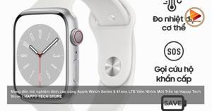 Đồng hồ thông minh Apple Watch Series 8 41mm 4G viền nhôm dây cao su