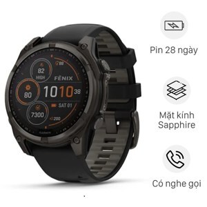 Đồng hồ thông minh Garmin Fenix 8 Solar 47mm viền Titanium