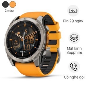 Đồng hồ thông minh Garmin Fenix 8 Sapphire 51mm viền Titanium