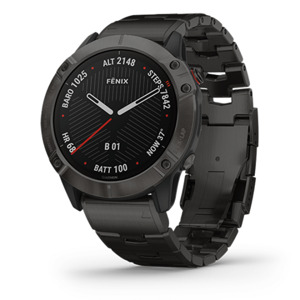 Đồng hồ thông minh Garmin Fenix 6X Pro Solar - Titanium Carbon Gray DLC with DLC Titanium Bracelet