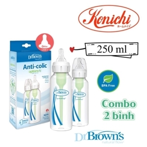 Bộ 2 bình sữa PP Dr Brown 250ml - màu 211, 212, 213