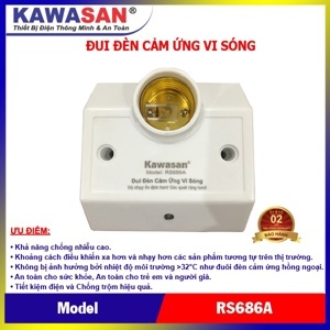 Đui đèn cảm ứng vi sóng Kawasan RS686B