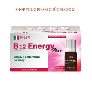 Dung dịch đạm uống B12 Energy Max cung cấp năng lượng - Hộp 10 Lọ x 10ml