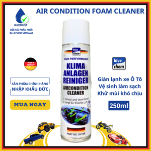 Dung dịch khử mùi và vệ sinh dàn lạnh xe hơi Bluechem Air Condition Cleaner 250ml