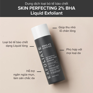 Dung dịch loại bỏ tế bào chết Paula's Choice Skin Perfecting 2% BHA Liquid Exfoliant 118 ml