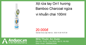 Dung dịch rửa tay khô On1 hương bamboo charcoal 100ml