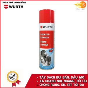 Dung dịch tẩy rửa phanh, dầu mỡ ô tô chuyên dụng Wurth WU-VST500