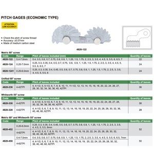 Dưỡng đo ren 24 lá 4820-124 7mm