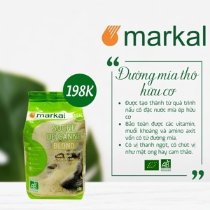 Đường mía thô hữu cơ hạt nhỏ Markal gói 1kg