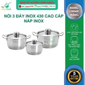 Fivestar - FS06C-1 - Bộ 3 Nồi Cool Ba Đáy Nắp Inox