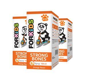 Forkids Strong Bones Siro bổ sung canxi, vitamin d3, vitamin k2 cho bé (hương cam)