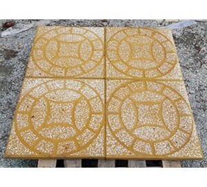 Gạch vỉa hè Terrazzo 40x40 đồng tiền vàng