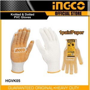 Găng tay dệt kim & có đốm chấm nhựa PVC Ingco HGVK05