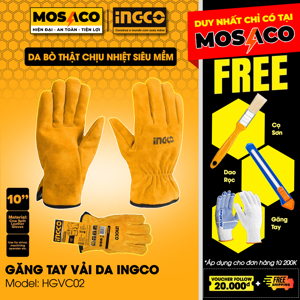 Găng tay vải da Ingco HGVC02