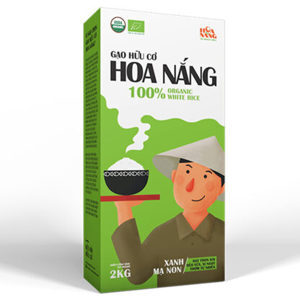 Gạo hữu cơ Hoa Nắng Xanh mạ non hộp 2kg