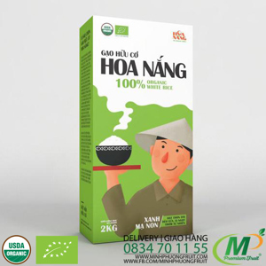 Gạo hữu cơ Hoa Nắng Xanh mạ non hộp 2kg