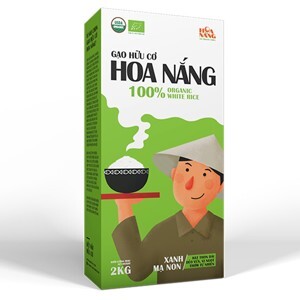 Gạo hữu cơ Hoa Nắng Xanh mạ non hộp 2kg