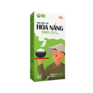 Gạo hữu cơ Hoa Nắng Xanh mạ non hộp 2kg