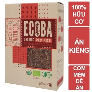 Gạo lứt hữu cơ Ecoba Huyết Rồng hộp 1kg