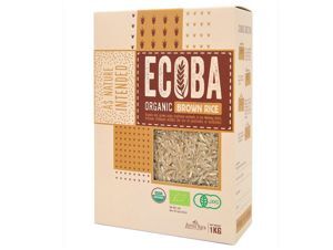 Gạo lứt nâu hữu cơ Ecoba Kim Mễ hộp 1kg