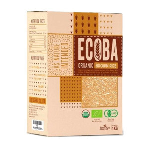 Gạo lứt nâu hữu cơ Ecoba Kim Mễ hộp 1kg