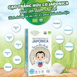 Gạo Nhật hữu cơ nấu cháo cho bé – ECOBA Sakura 1kg