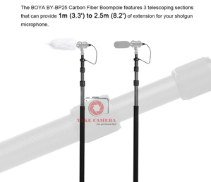 Gậy Boompole Carbon Fiber cho microphone phỏng vấn Boya BY-PB25