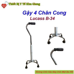 Gậy tập đi 4 chân, tay cong Lucass