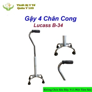 Gậy tập đi 4 chân, tay cong Lucass