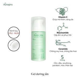 Gel dưỡng ẩm ngừa mụn, giảm thâm The Auragins Skin Rescue Brightening Gel Cream 100ml