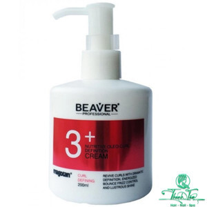 Gel dưỡng tạo kiểu tóc xoăn Beaver 3+ Nutritive Oleo-Curl Definition Cream 200ml