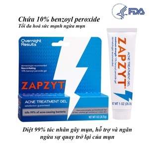 Gel hỗ trợ điều trị mụn Zapzyt Maximum Strength 10% Benzoyl